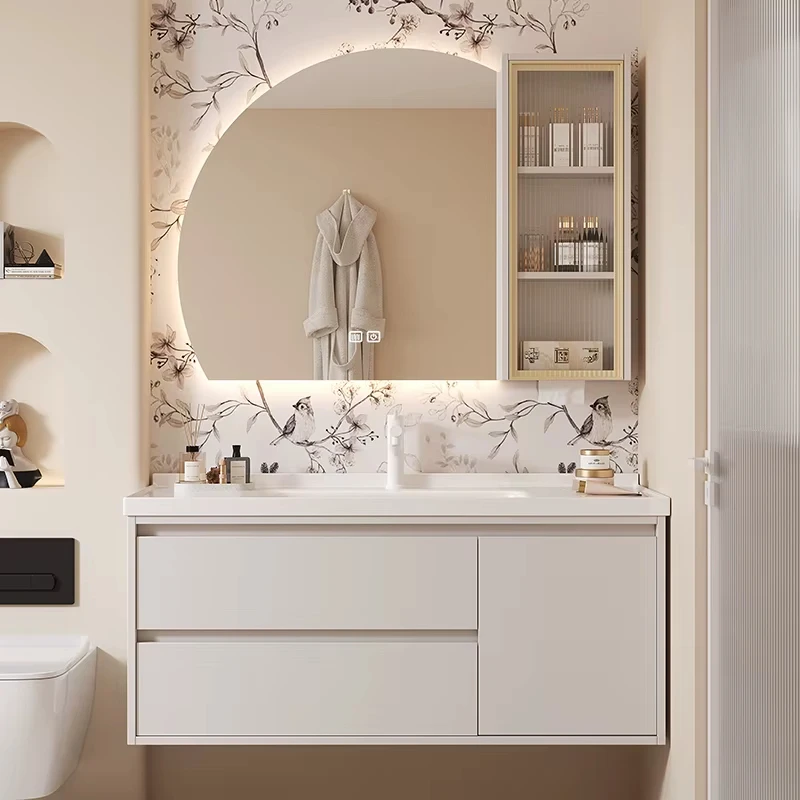 Vanity With Solid Wood Toilet Wooden Bathroom Vintage Drawer Vanity Storage Cabinets Mirrors Makeup Mobiletto Bagno Furniture