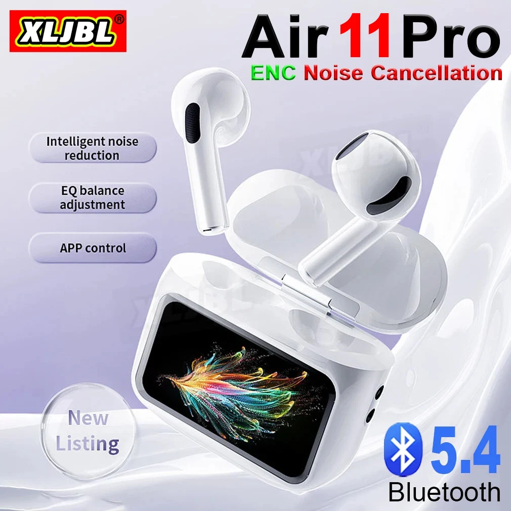 Fone de ouvido Bluetooth sem fio, cancelamento de ruído ativo, fone de ouvido esportivo para todos os telefones, ENC Mini Pods, Air 11 Pro