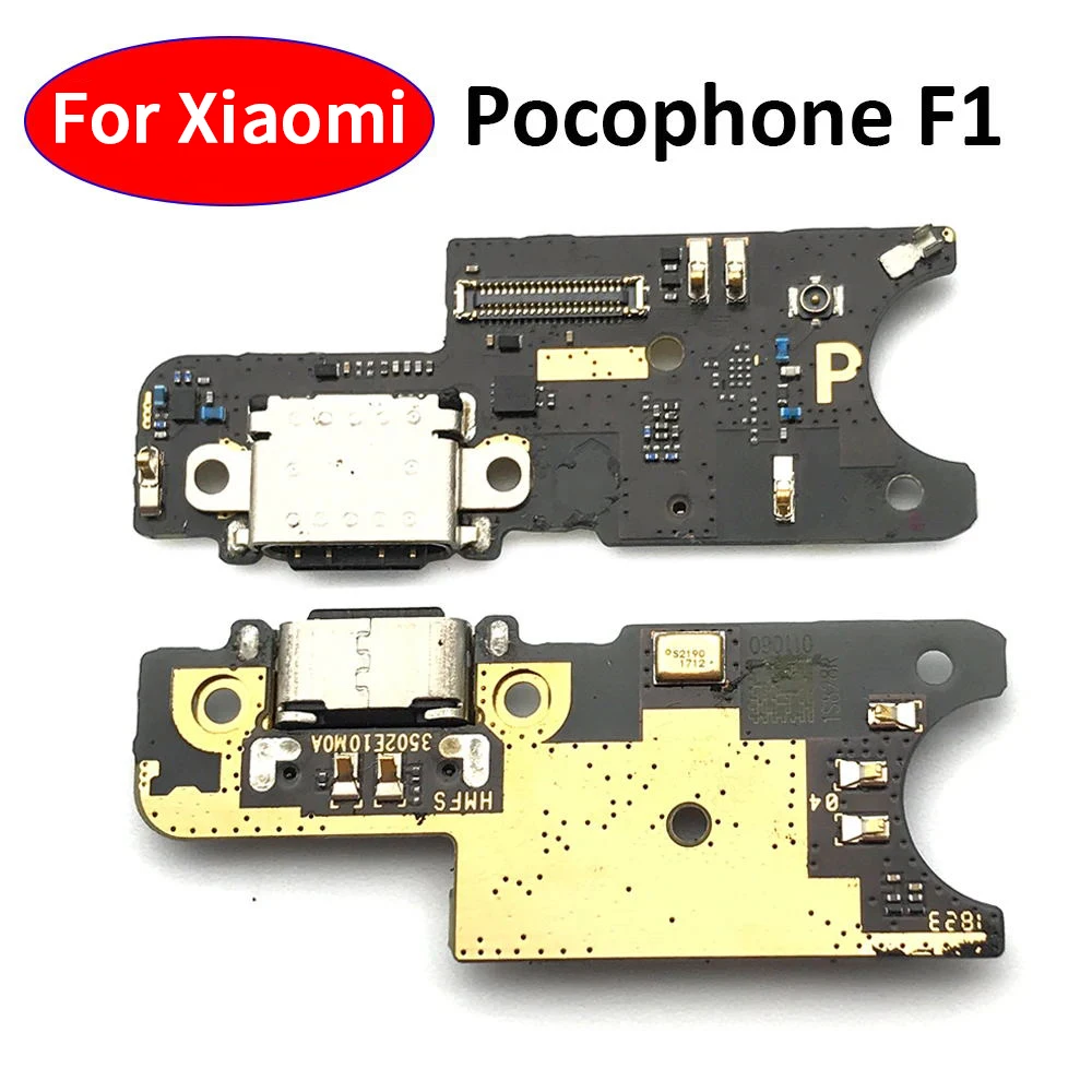 Porta de carregamento USB para Xiaomi Pocophone Poco F1, Mic, Microfone Dock, Placa, Cabo Flex Principal, Peças de Reparação, Novo