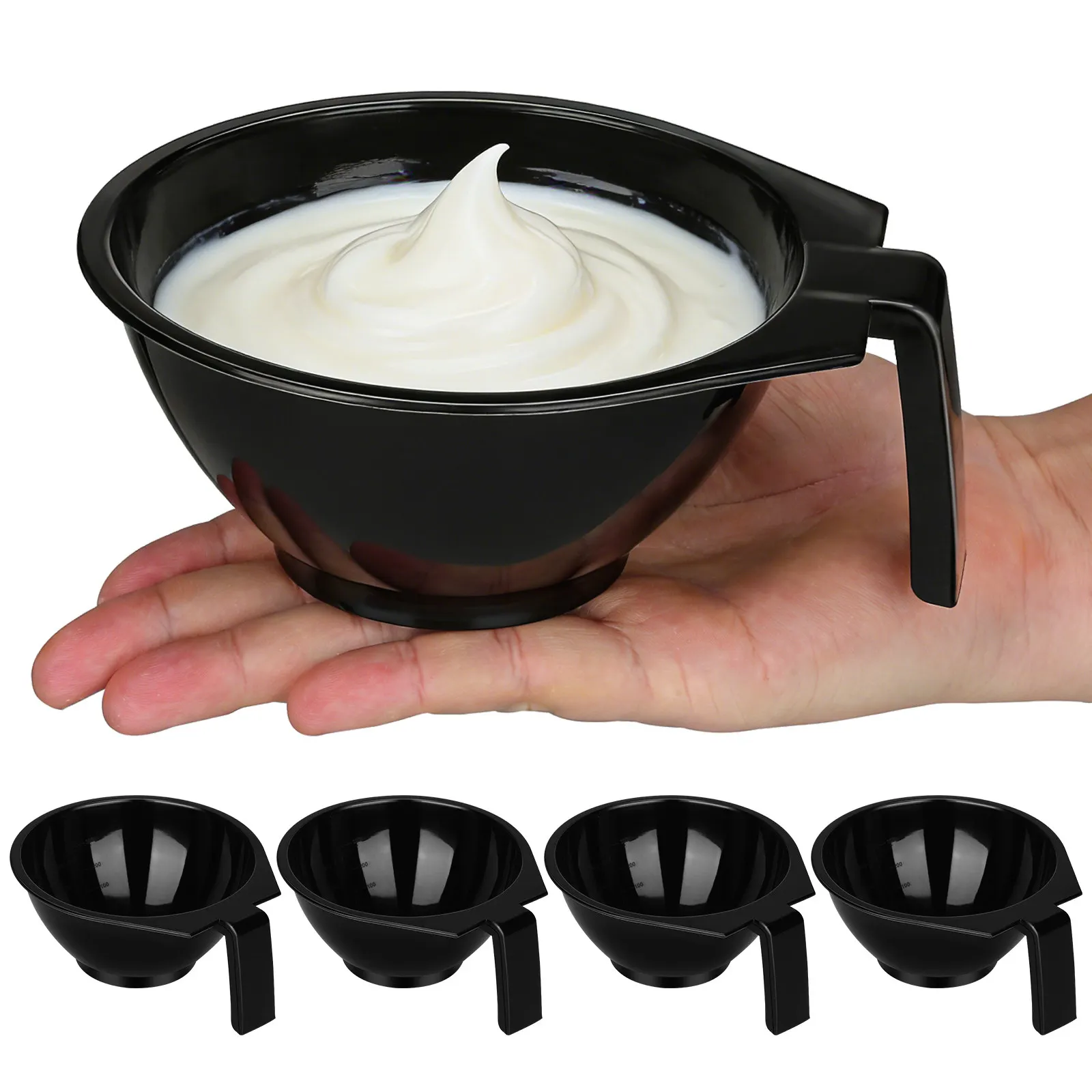 

Набор из 5 гладких пластиковых чаш для окрашивания волос, смешивания краски, масок для лица, DIY-проектов, парикмахерских работ, масляных процедур и спа-ухода