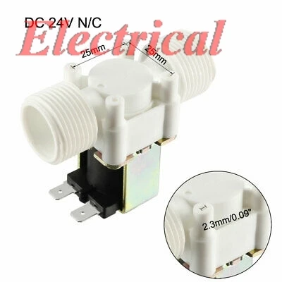 1PC G3/4 Water Solenoid Valve DC 24V N/C 17mm Male Thread Outlet with Filter