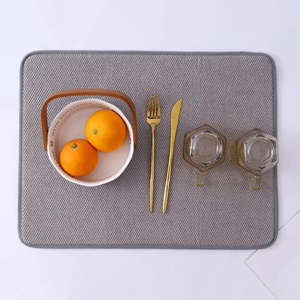 Quick-drying Placemat Easy-clean Place Setting Pad Microfiber Drying Mat Super Absorbent Quick-dry Dish Pad for Tableware