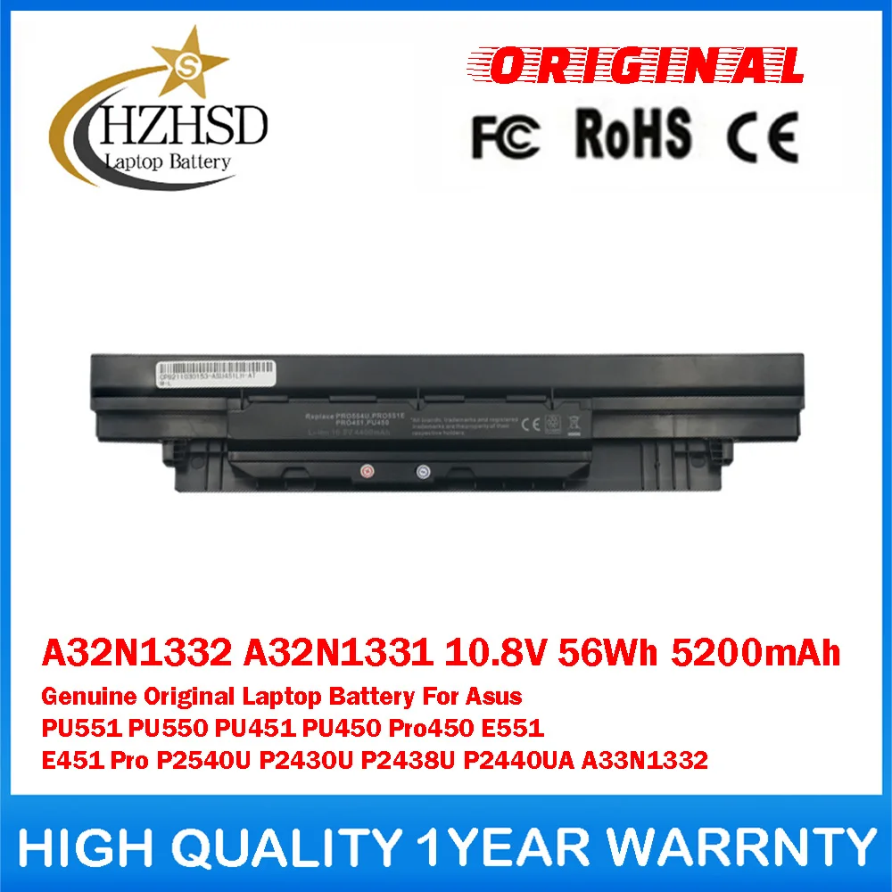 A32N1332 A32N1331 10.8V 56Wh 5200mAh Genuine Original Laptop Battery For Asus PU551 PU550 PU451 PU450 Pro450 E551 E451Pro P2540U