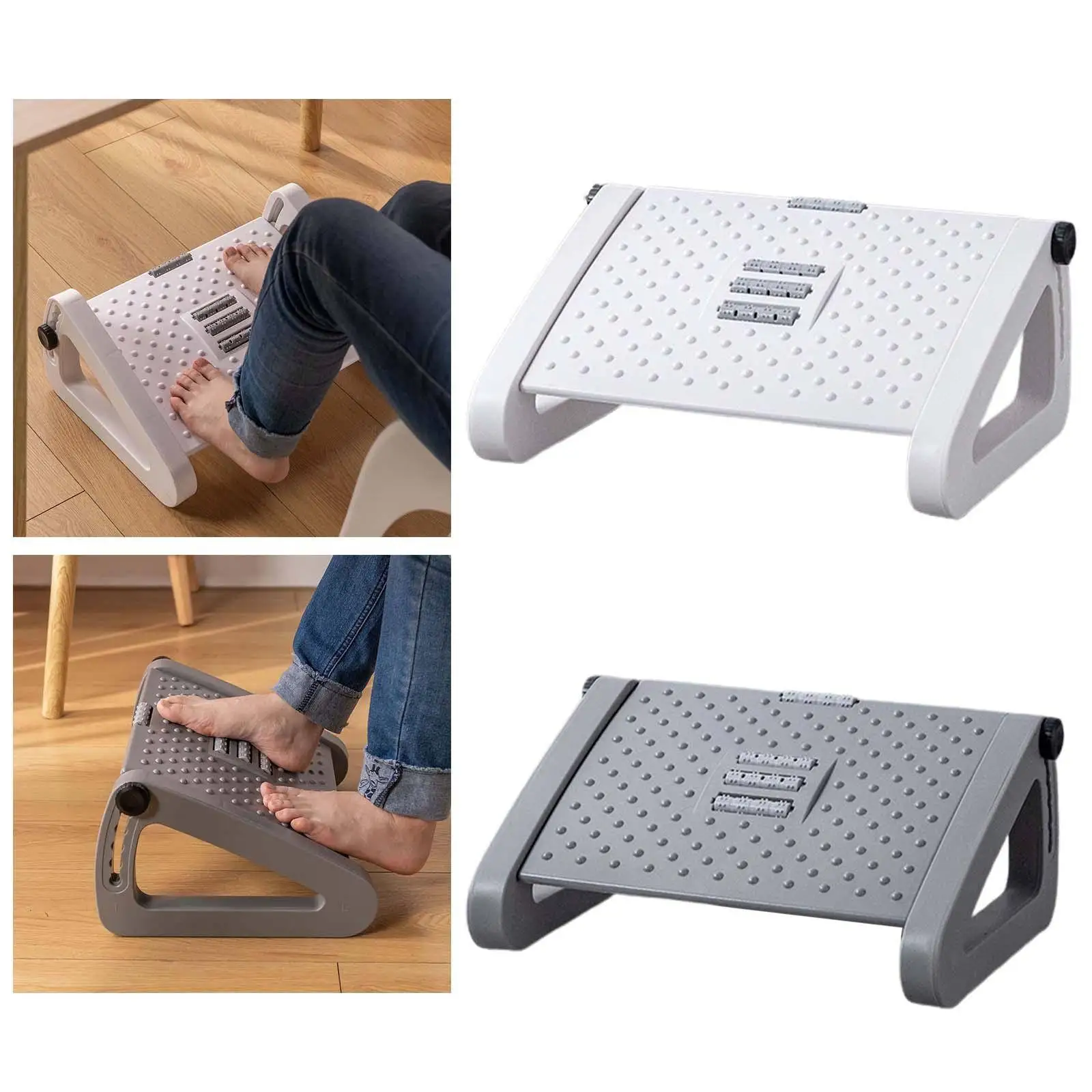 

Under Desk Foot Rest Compact with Massage Function Adjustable Angle Non Slip Foot Stool for Office Home Plane Holiday Gifts