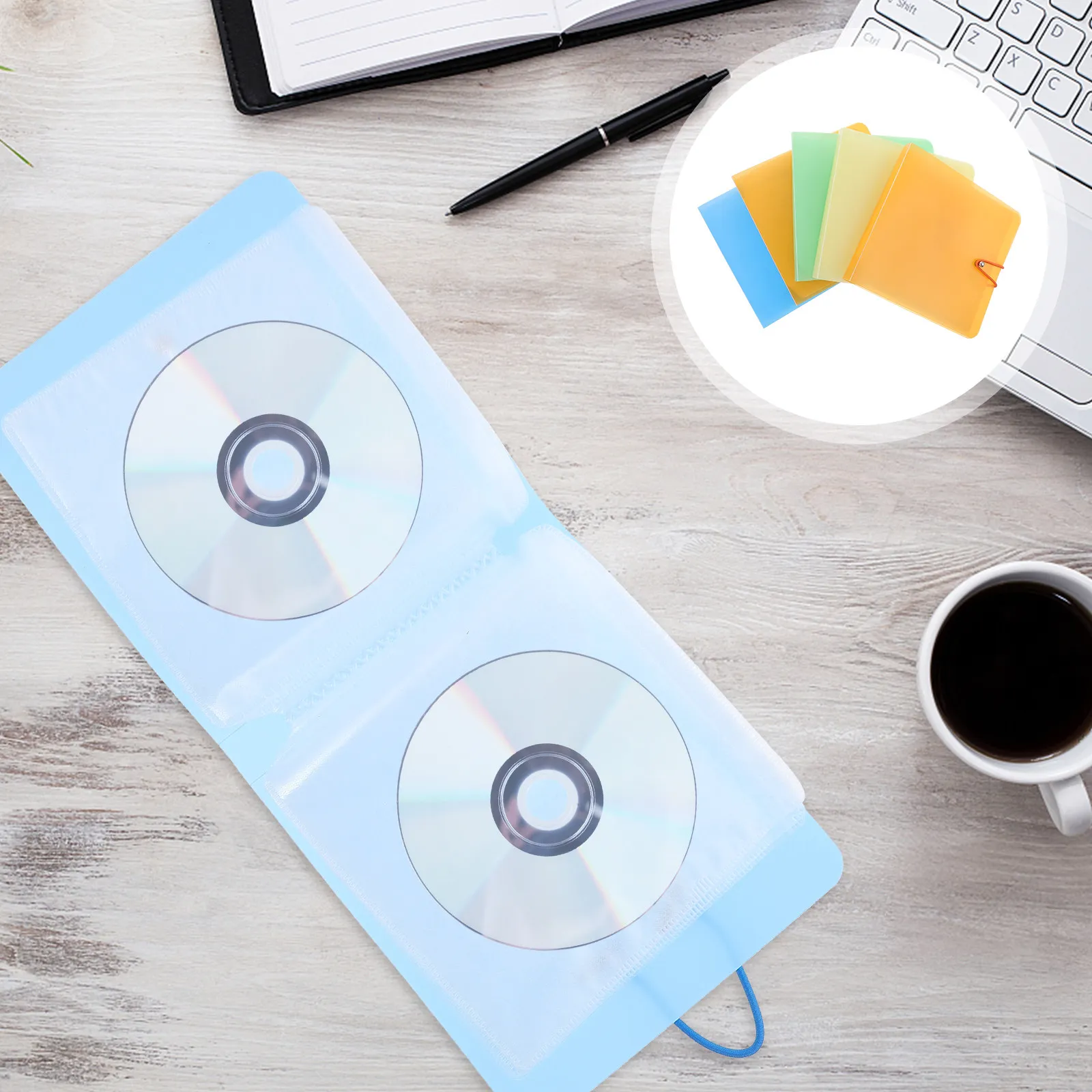 5Pcs Cd Dvd Storage Binder 12-Slot Heavy-Duty Organizer Case Safe Long-Lasting for Home Cinema Cd Dvd Collection Management