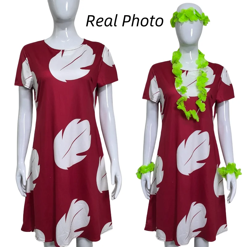 lilo red dress costume Disney Anime Lilo & Stitch Lilo Red Dress Cosplay Costume