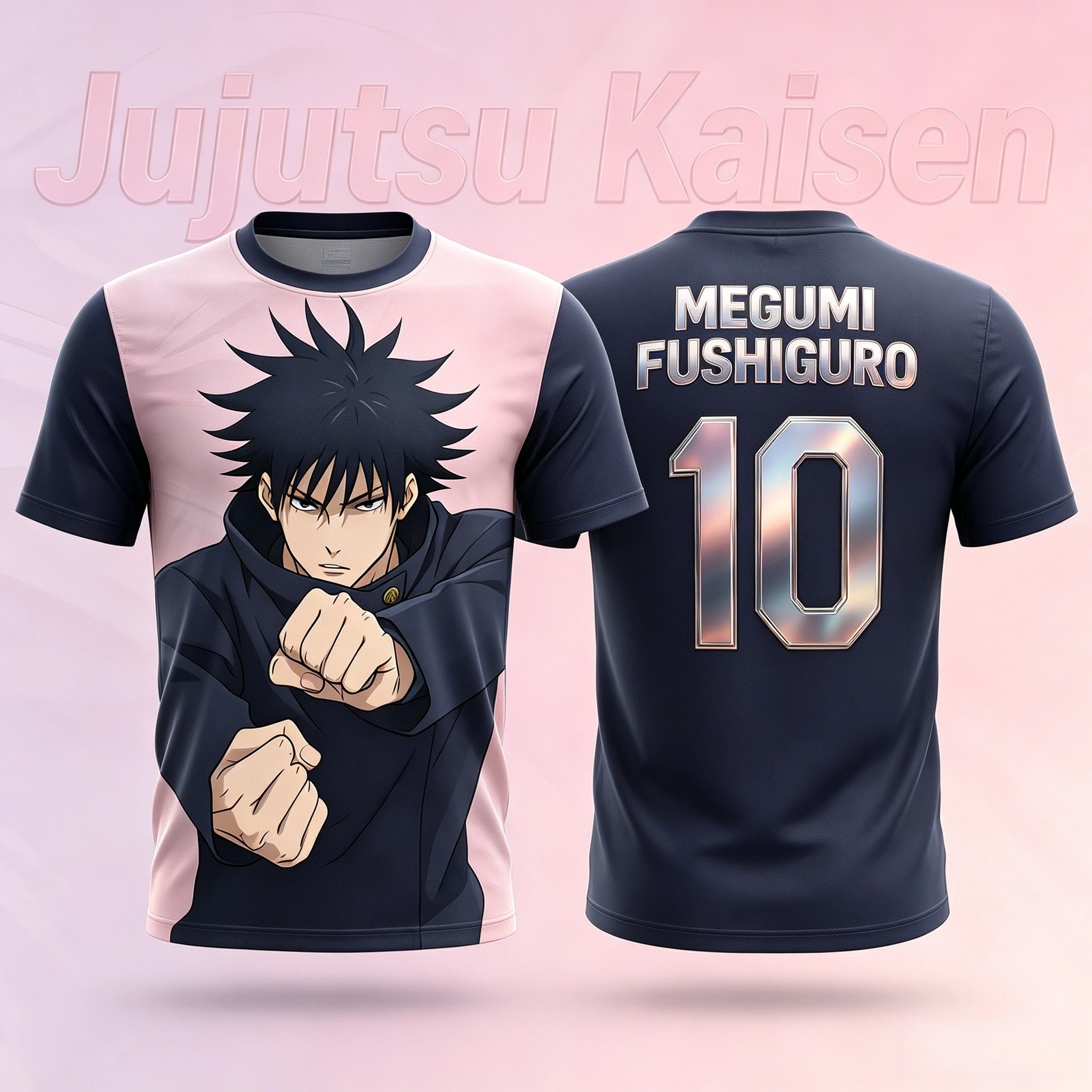 Jujutsu Kaisen 2026 Summer New NO.10 NO.7 Megumi Fushiguro Anime Special Football Jersey T-Shirt Adult Men's 3D Printed Kids Y2k