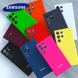 Shockproof Original Liquid Silicone Case for Samsung Galaxy S22 Ultra S22 S24 S23 S21 S20 Ultra Plus S22Ultra A55 A54 5G Cover