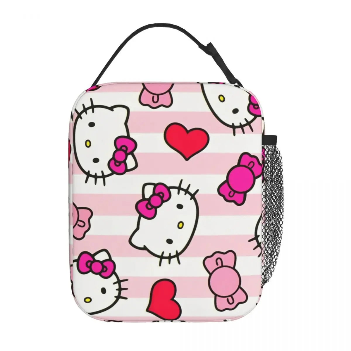 Hello Kitty Face Heart Insulated Lunch Bag Large Lunch Container Thermal Bag Tote Lunch Box School Outdoor Food Storage Bags