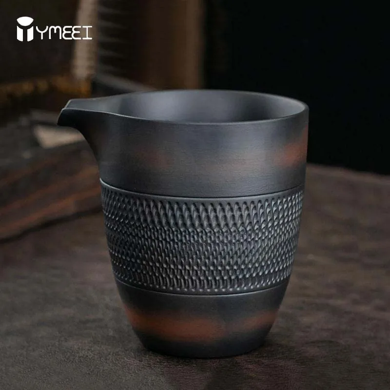 YMEEI Purple Pottery Teapot Tea Fair Cup Ceramic Handmade Tea Ceremony Cup Coffee Mug Kung Fu Tea Sets Master Fair Small Cup