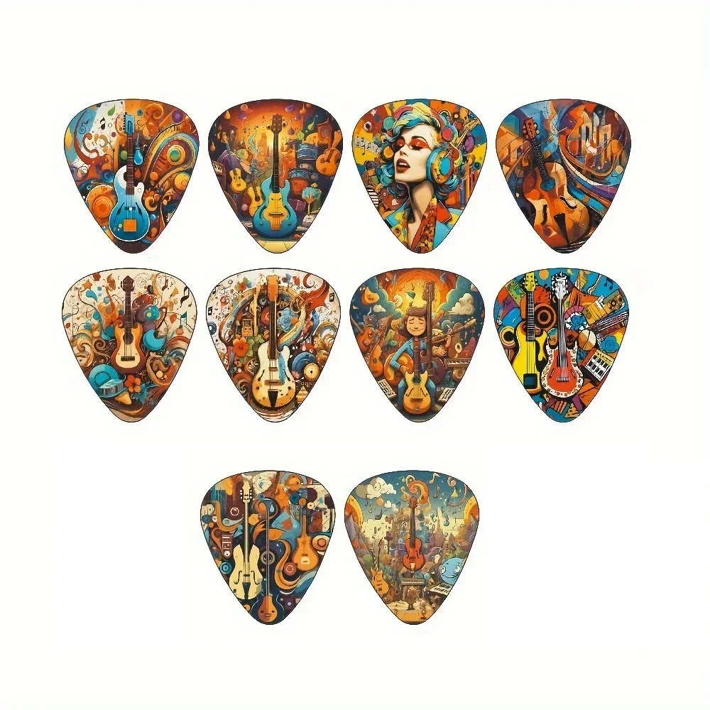 10PCS/SET 0.46/0.71/1.0mm Guitar Paddles Cartoon Couples Acoustic Guitar Picks Musical Instrument Accessories