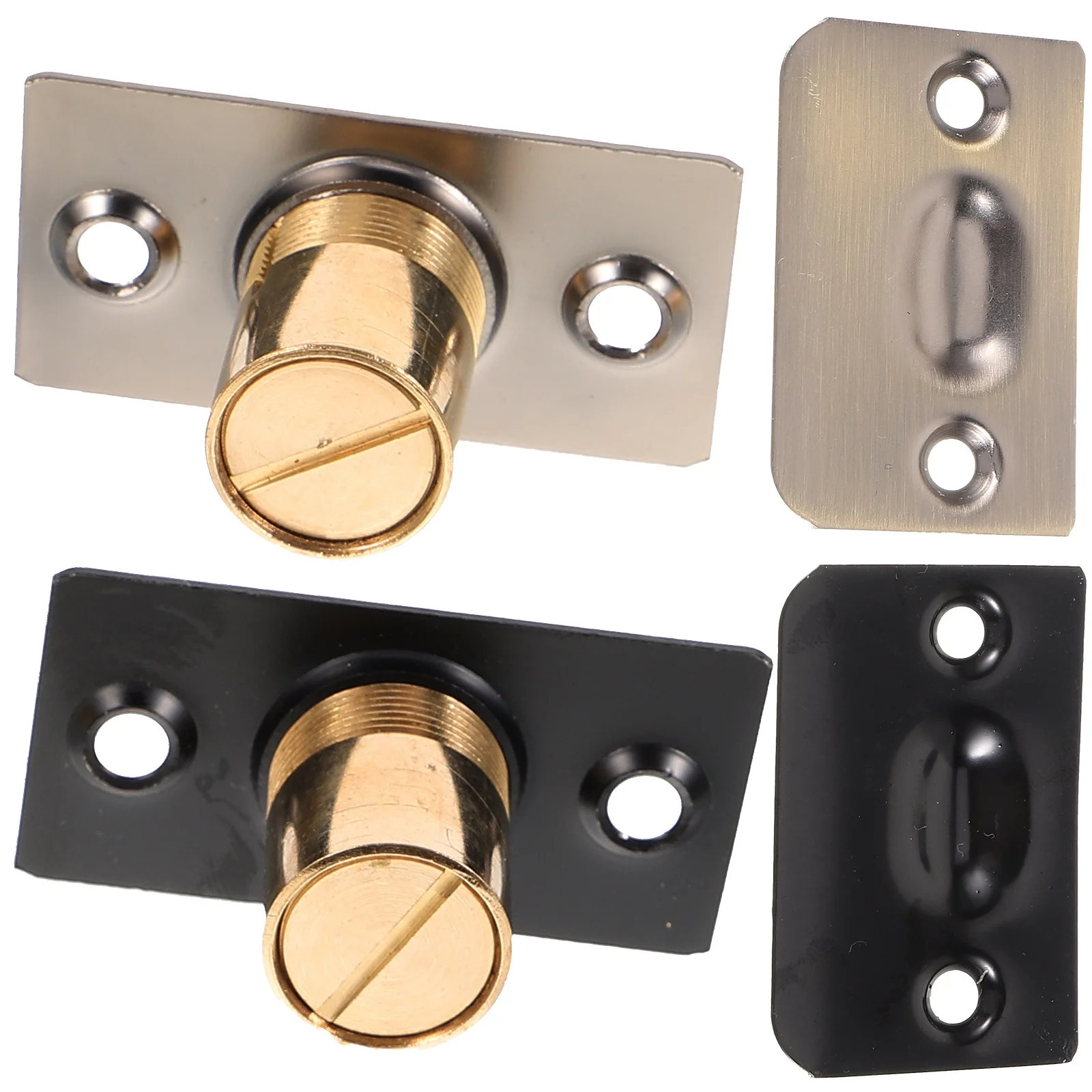 

2pcs Door Bumper Ball Catch Stainless Steel Furniture KTV Side Doors Adjustable Cabinet Hardware Black Copper
