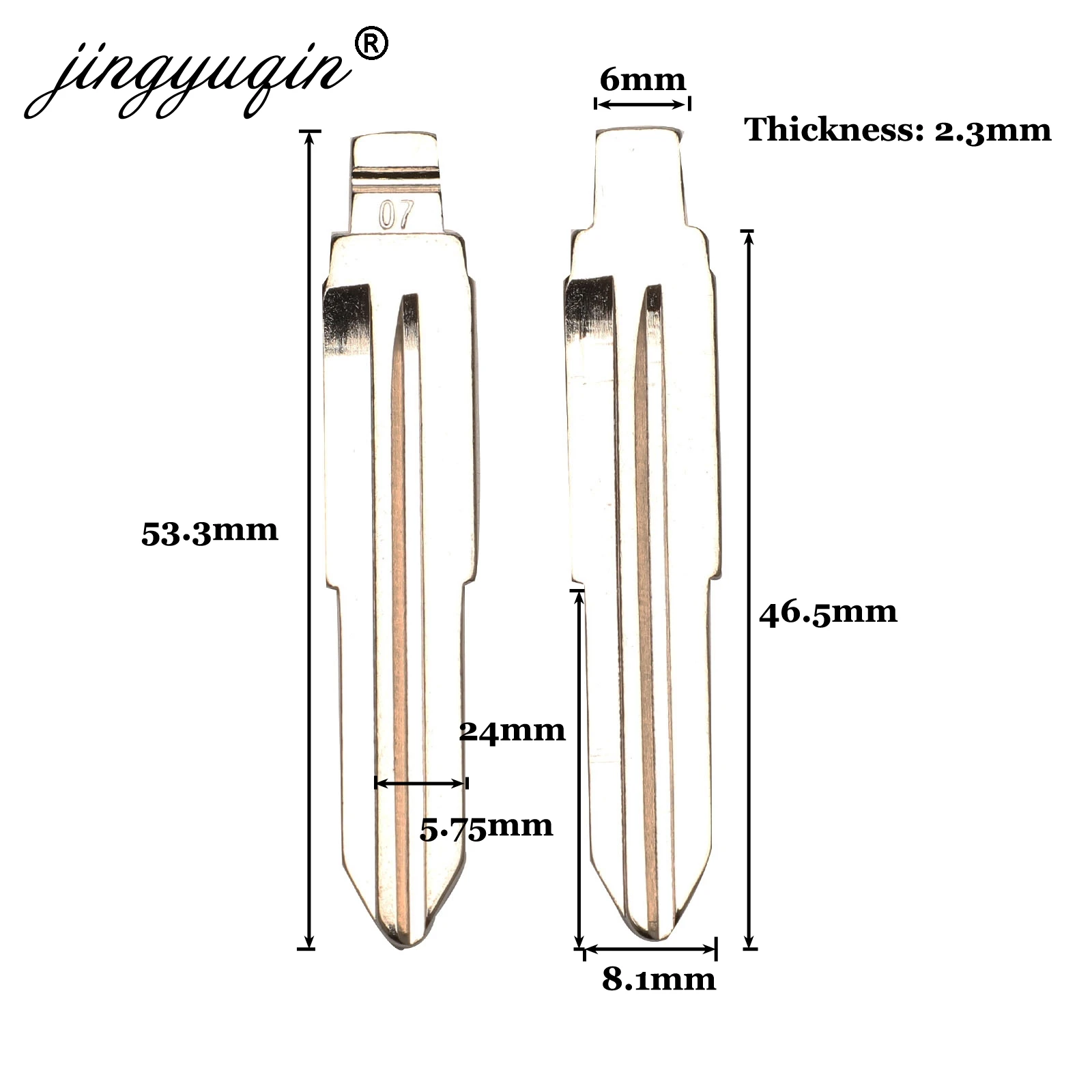 jingyuqin 15pcs/lot #52 07# Folding Flip Uncut Key Blade Blank for Suzuki Swift Isuzu No.52 Replacement