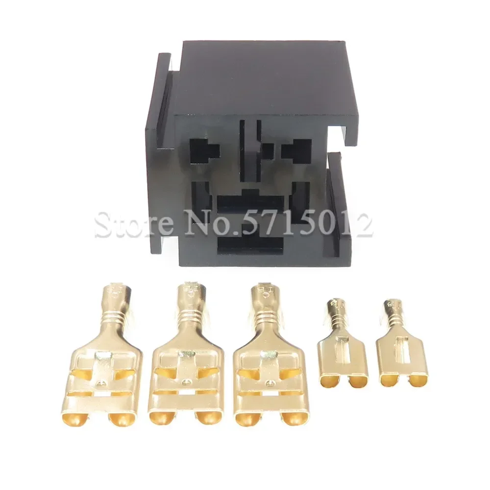 5 Hole 6.3mm 9.5mm Relay Socket With Terminals Car Plug Auto High Current Connector