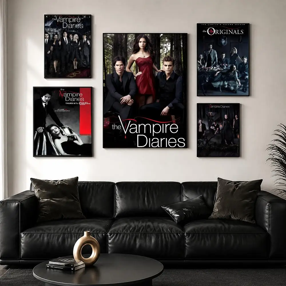 The V-Vampire Diaries Classic Movie Poster Perfect Sticker Self Adhesive for Office Home Theater Wall Art Decor Fancy Gift