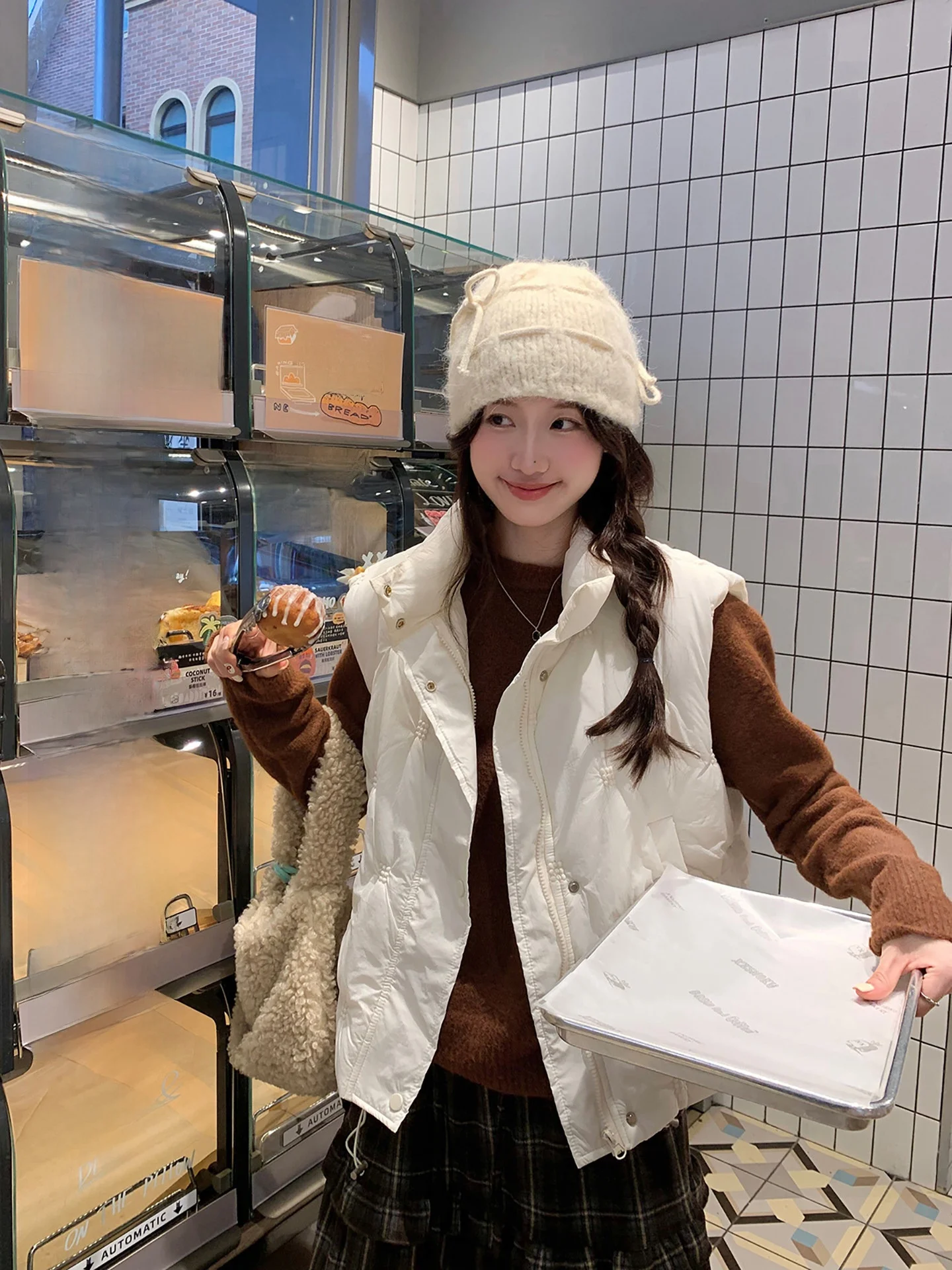 

Женский утепленный жилет Cheese Rabbit с высоким воротником, свободный крой, в стиле корейского уличного мода, с завязками, из хлопка, Ins