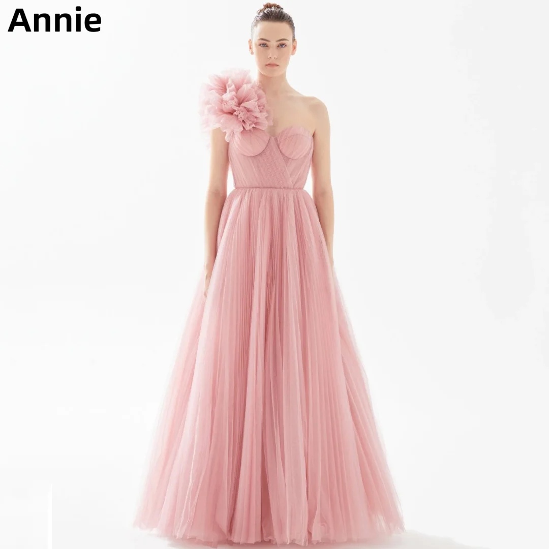 Annie Fairy Pink Prom Dresses Tulle Princess Special Occasion Evening Dresses A-Shape Formal Wedding Party Dress Robes De Soirée