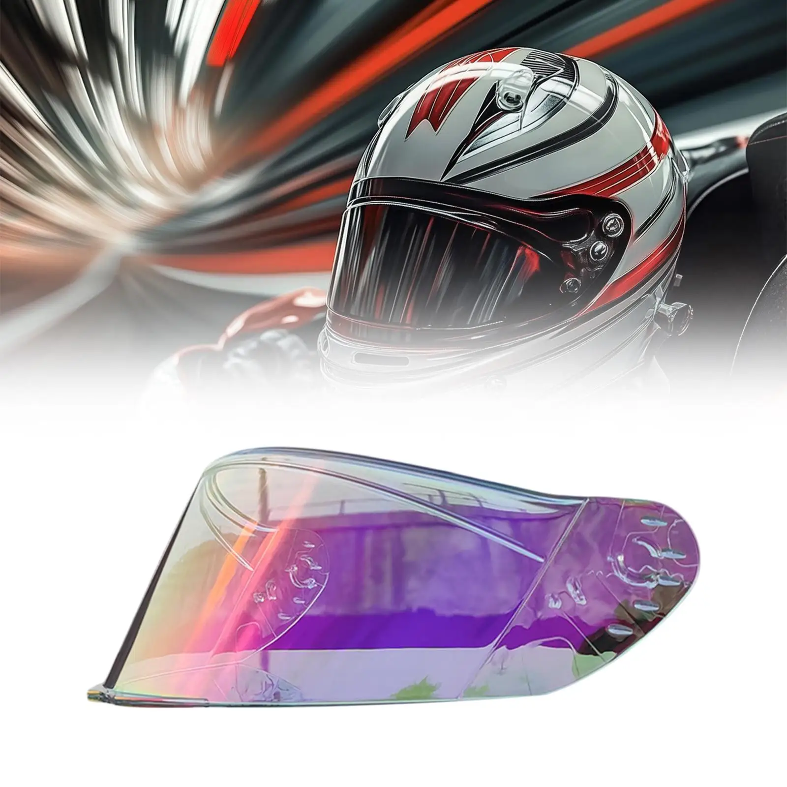 

Windproof Motorbike Helmet Visor Lens Polycarbonate Anti Scratch Shield Replacement Accessory for 966 Model Certified Helmets