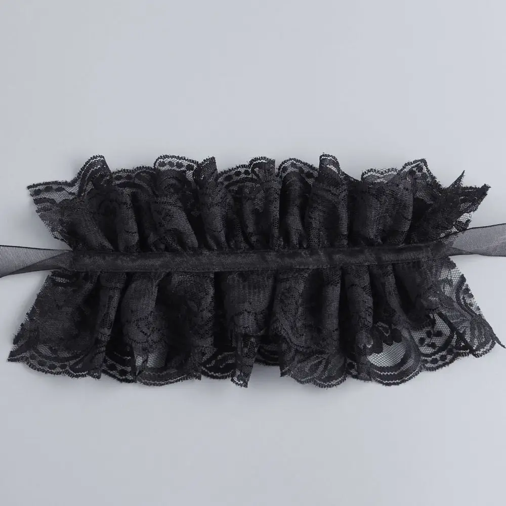 

Модный викторианский кружевной воротник-жабо, съемный однотонный искусственный воротник, воротник с рюшами на шее, аксессуар для сценического костюма