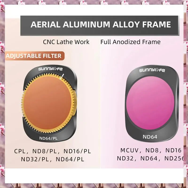 2025 SUNNYLIFE لـ OSMO POCKET3 مجموعة مرشحات عملية محمولة متعددة الوظائف، مرشح ND8+ND16+ND32+ND64 سهل الاستخدام، S