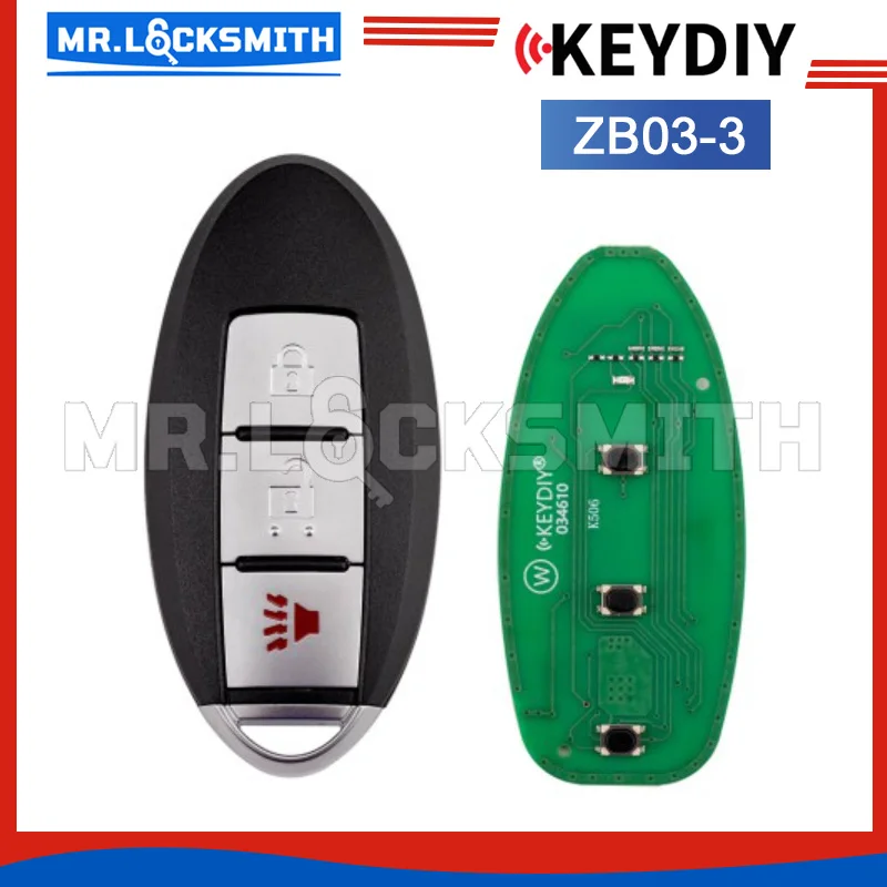 MRLOCKSMITH KEYDIY KD ZB03-3 Universal Smart Remote Key 2+1 Buttons Compatible with Nissan Type
