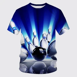 New Summer Bowling 3D Print T-Shirts Sports Casual Streetwear Men Women Fashion Oversized O-Neck T Shirt Male Tees Tops Clothing