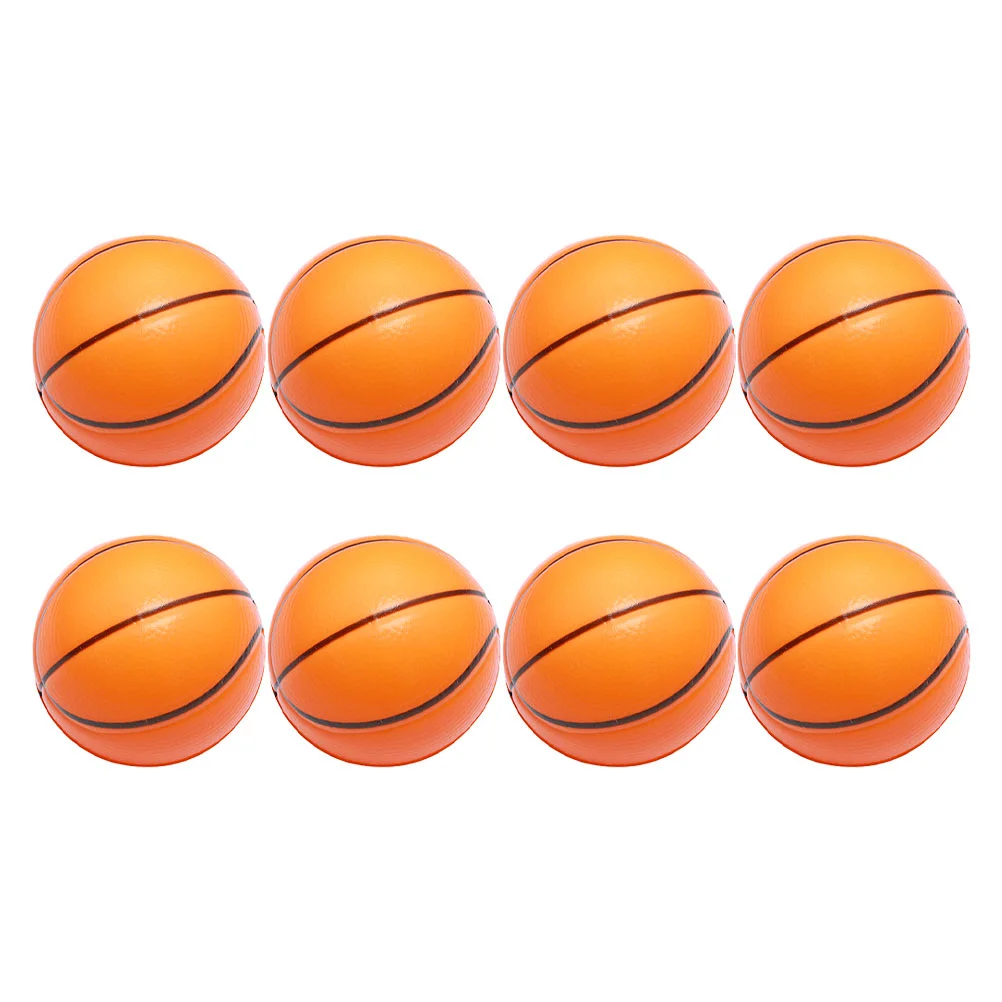 8 Pcs Basketball Sponge Relax Toys Foam Kids Balls Orange Basketballs Stress for