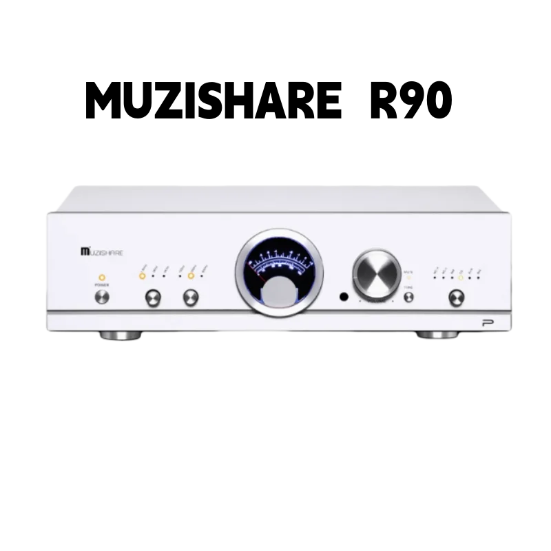 MUZISHARE R90 Tube Preamplifier 12AX7/6KE8/12DT5/17BE3 Tube, Fully Balanced, Phono, Frequency Adjustment, with Remote Control