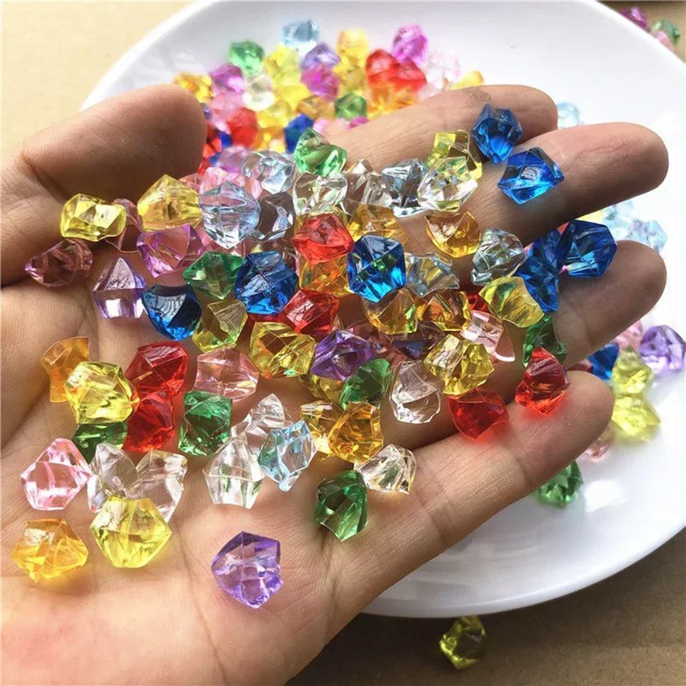 200pcs s Acrylic Gems Home And Decoration Ice Particles Colored Stones Children's Jewelry Diamond Toys Crafts