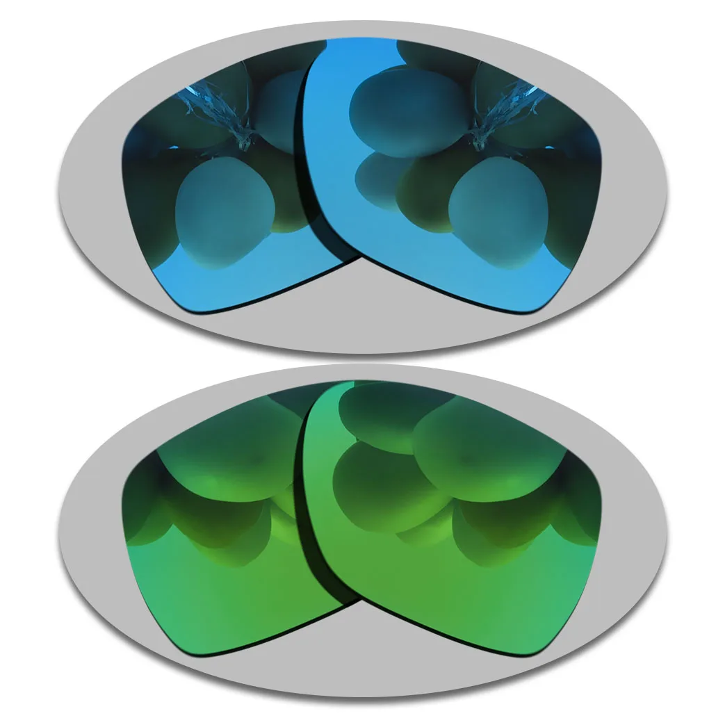 Sky Blue&Green Lenses Replacement For-SPY Optic Cyrus Polarized Sunglasses