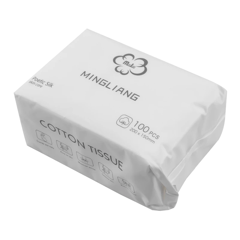 ●100PCS Disposable Wash Face Towel, Clean Face Towel, Make of Cotton, Remove Makeup Towel, Wash Tissue-ABFB