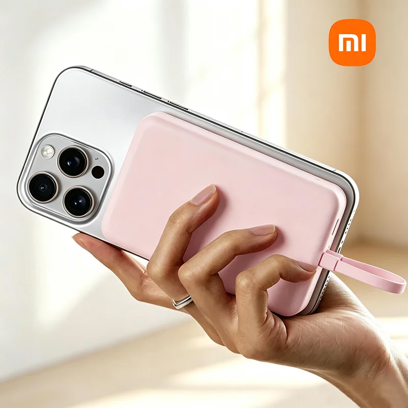 Xiaomi Power Bank 10000mAh Magnetic Built-in USB-C Cable 33W Fast Charging Portable External Battery for iPhone Samsung