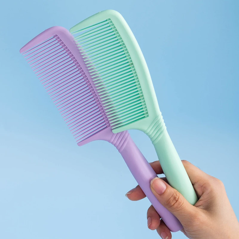 Handheld Hairbrush Wide Tooth Comb Plastic Flat Comb Hair Scalp Massage Smoothing Comb Detangle Hairdressing Styling Tool