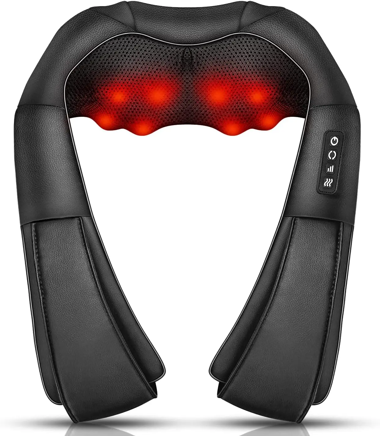 Neck Massager with Heat, Shiatsu Massager for Neck, Back, Shoulder, Foot and Leg, Deep Tissue 3D Kneading Massage for Relax Musc