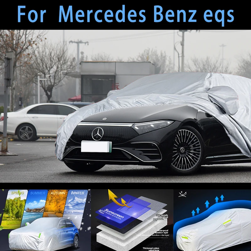 

For Mercedes Benz eqs Outdoor Protection Full Car Covers Snow Cover Sunshade Waterproof Dustproof Exterior Car cover protection