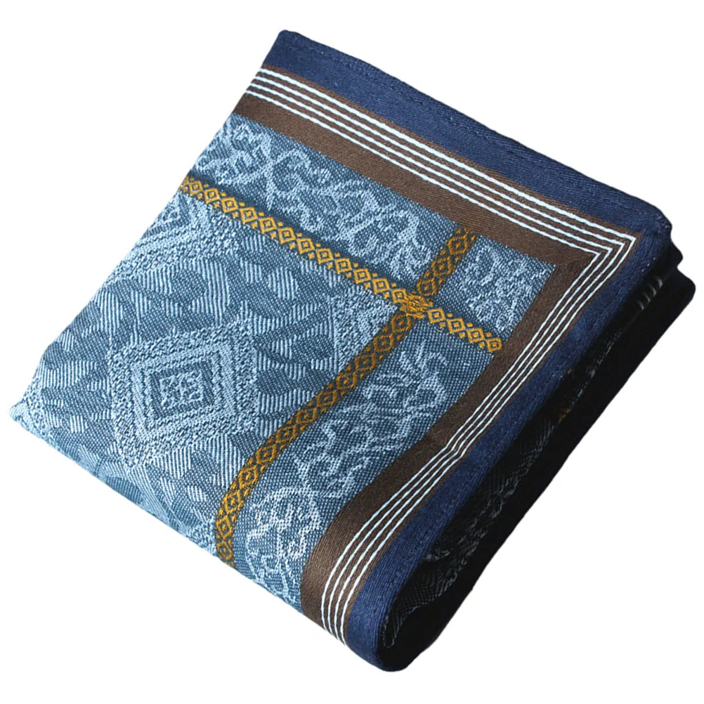 Men's Handkerchief Handkerchiefs for Tea Party Pocket Vintage Royal Blue Bandana Squares Cotton Japanese Absorb Sweat Lady