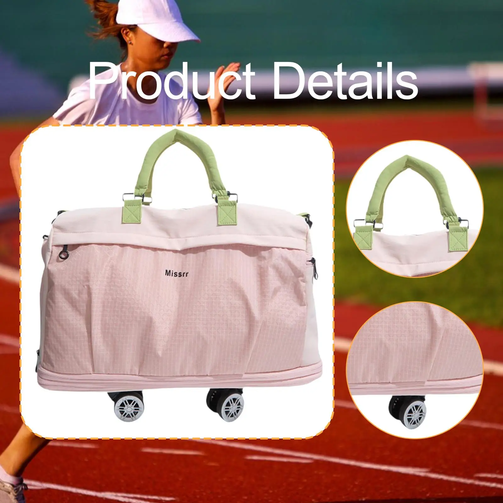 travel-tote-bag-nylon-large-capacity-rolling-duffel-suitcase-with-wheels-for-women-office-work-travel