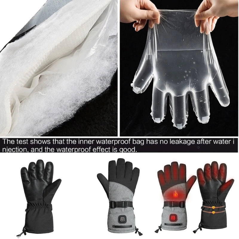 

Heating Thermal Gloves 3 Level Adjustable Heated Glove Touchscreen Sport Gloves