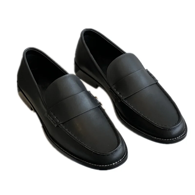 

Withered 2025 Spring Minimalist Women's Loafers Commuting Casual Leather Flat Shoes Top Quality French Elegant Shoes Woman