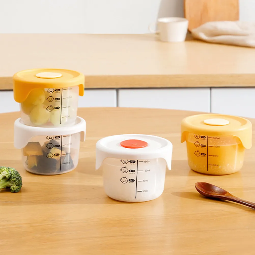 

2 шт. контейнеры для детского питания, герметичные, компактные, для хранения, пригодные для микроволновой печи и морозильной камеры, маленькие миски для детского питания, фруктов и овощей