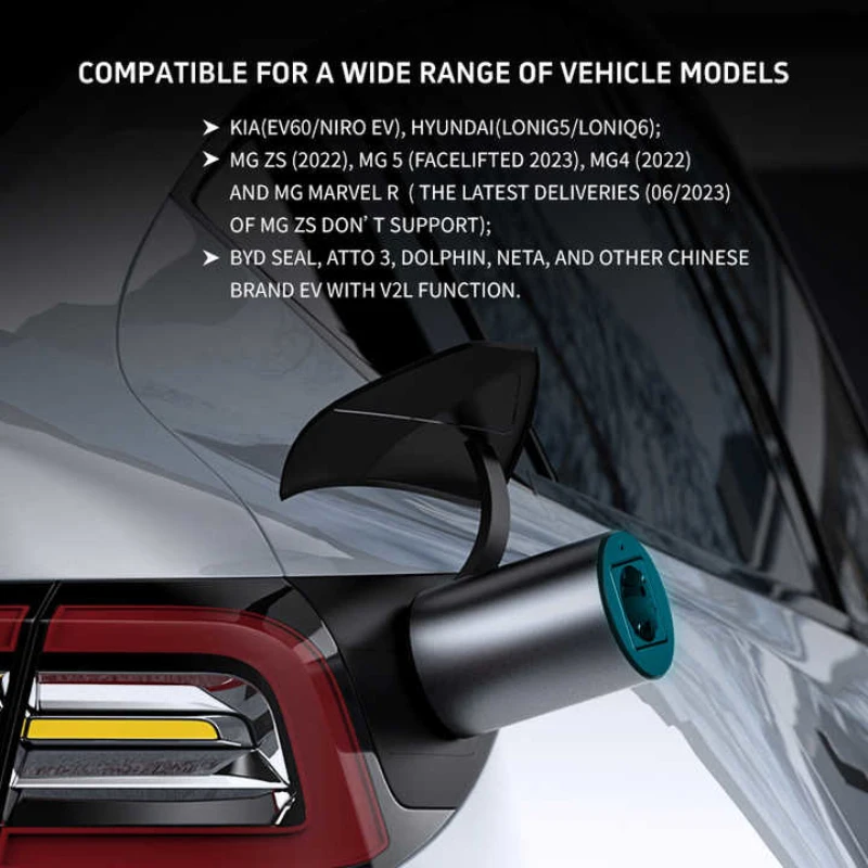 Smart V2L Adapterkabel EV V2L GMW ORA mg ZS EV BYD V2L Adapter Schuko V2L Stecker Entladekabel Ladegerät (Nr. für IONIQ 6)