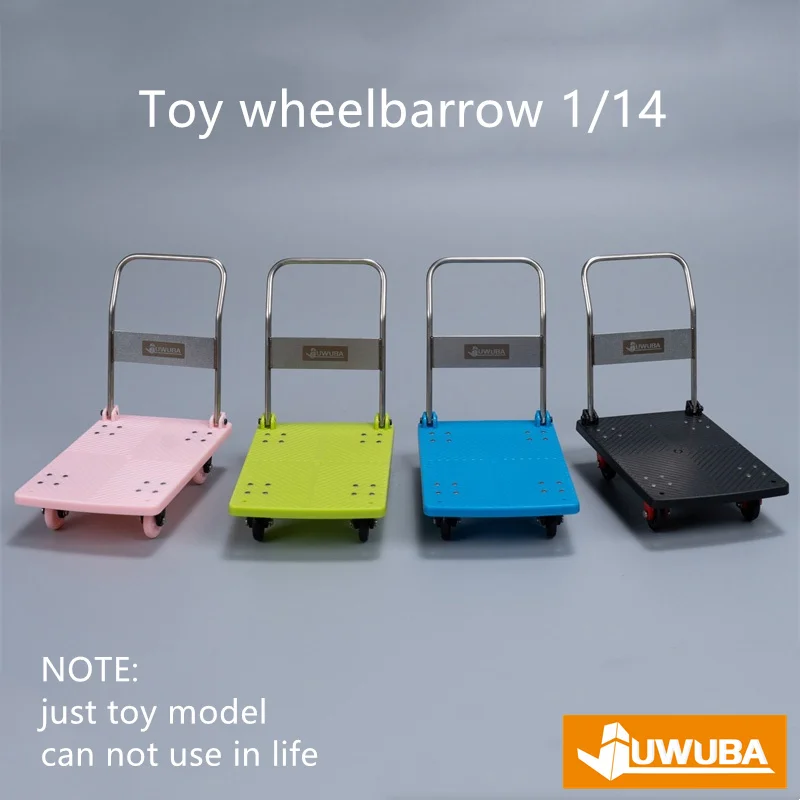 1/14 Wheekbarrow Handcart Simulation Model Toy Wheel Barrow  For Tamiya Arocs Actros Rc Truck Trailer Rc Decoration Accessories