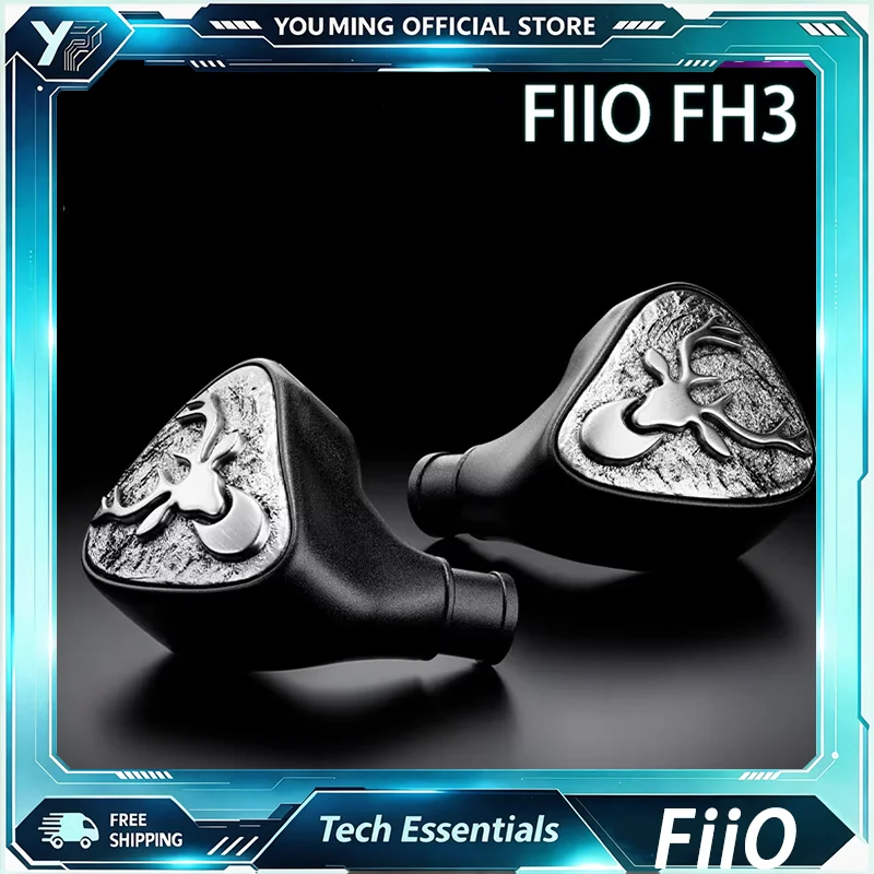 FiiO SNOWSKY FH3 In‑Ear Wired Earphone One‑Ring Two‑Iron Three‑Unit IEM Hi‑Fi Monitor Earbuds For Audiophile Music Appreciation