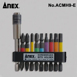 ANEX 9PCS Colorful Bit Set and Bit Extension Holder Both Manual and Electric PH/SL/HEX ACMH9-E