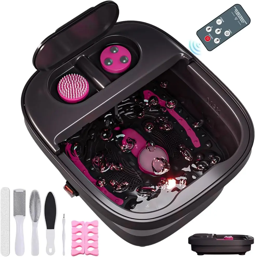 

Collapsible Foot Spa with Heat, Bubbles & Remote Control - 3 Attachments for Relaxation