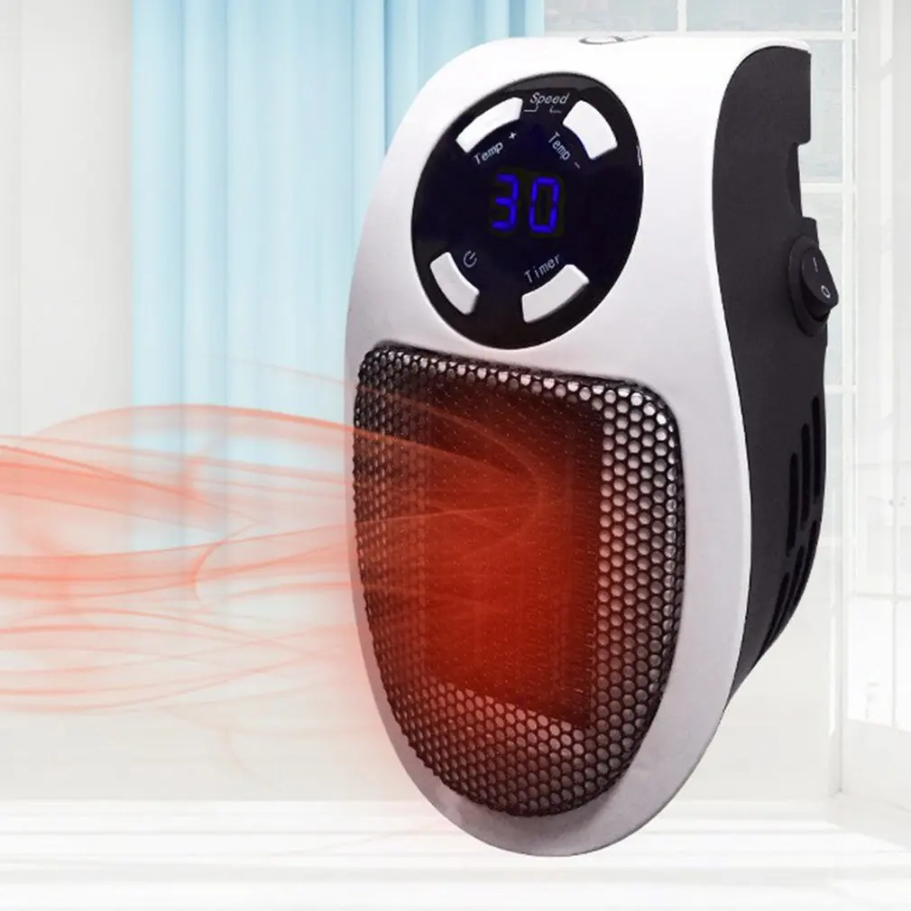 110-220V Wall-Outlet Mini Electric Air Heater Powerful Warm Blower Fast Heater Fan Stove Radiator Room Warmer US Plug