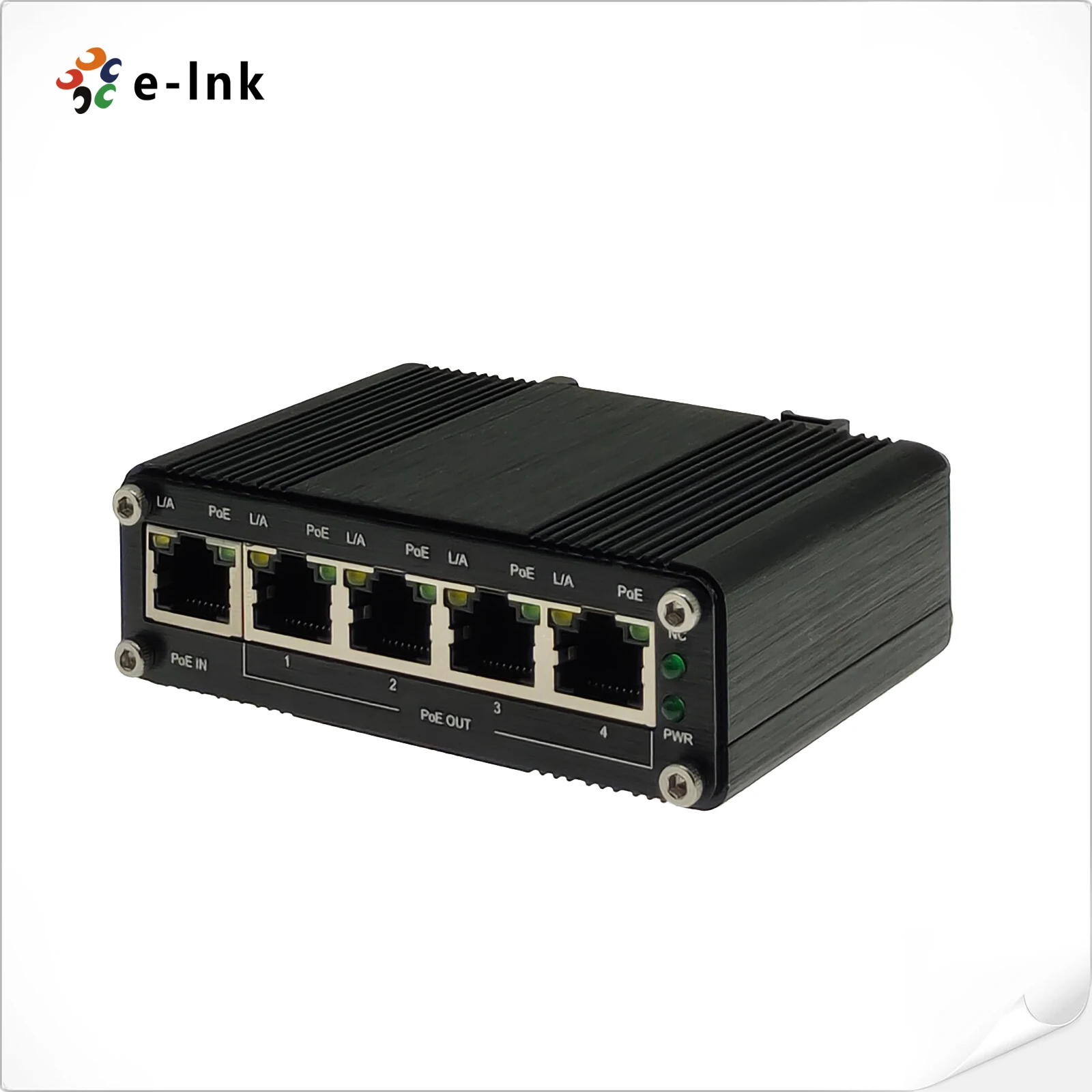 Открытый повторитель PoE Extender 1 порт RJ45 PoE PD + 4 порта RJ45 PoE PSE Промышленный монтаж на DIN-рейку