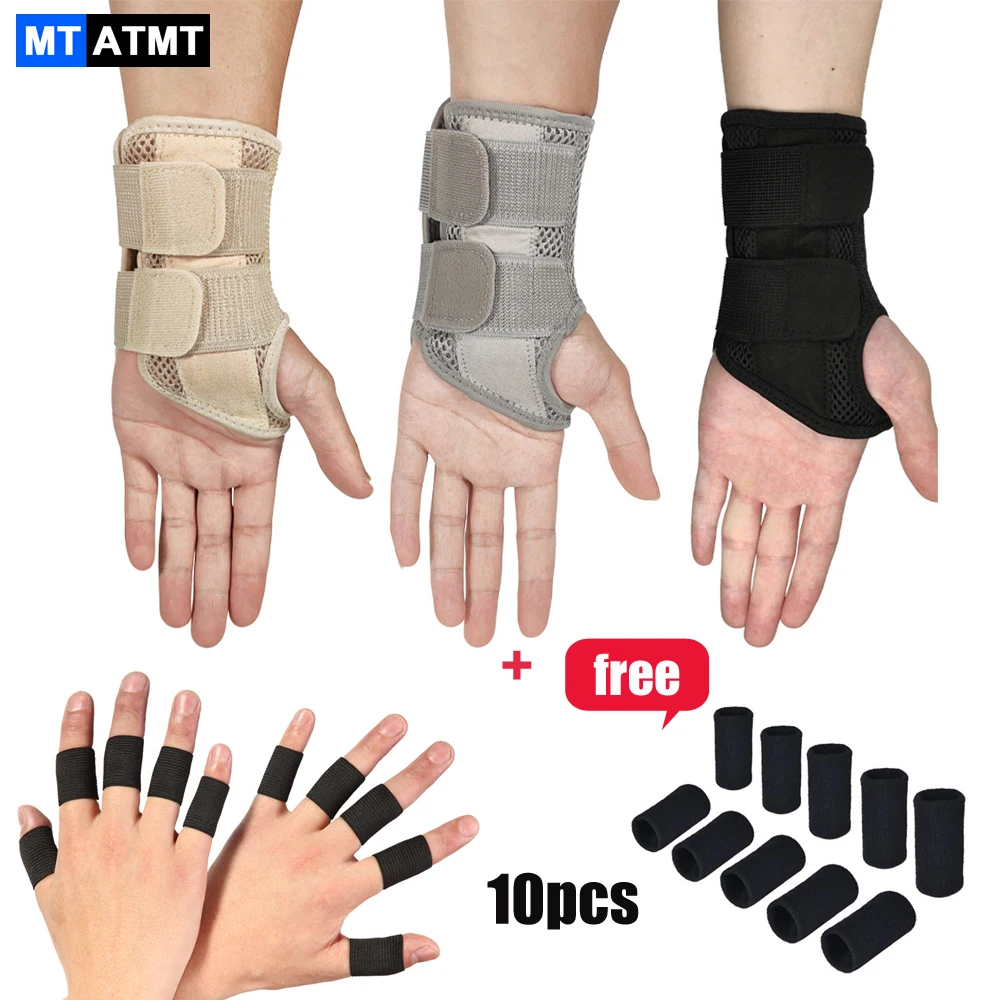 

MTATMT 11Pcs Adjustable Wristband Carpal Tunnel Wrist Support Brace Splint Arthritis Gloves Hand Wrap for Sport Pain Relief