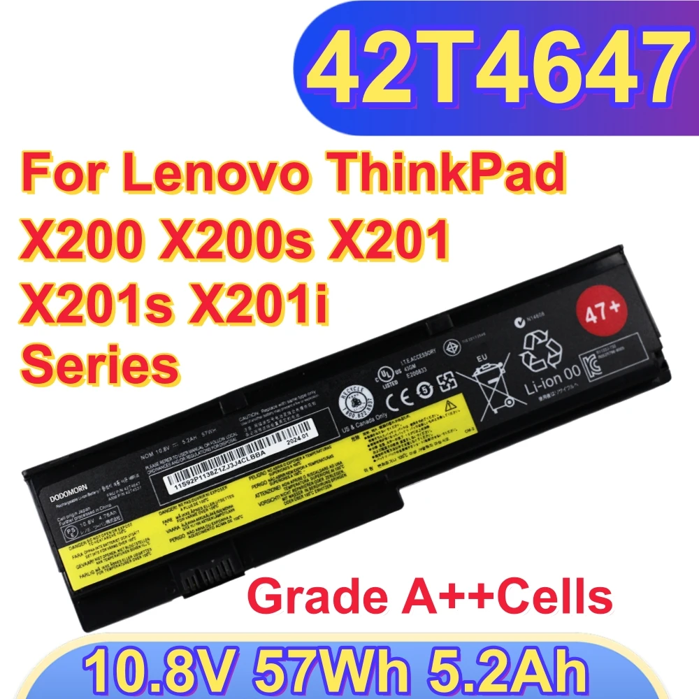 New 42T4647 Battery ​For Lenovo ThinkPad X200 X200s X201 X201i Notebook Replace parts Laptop Battery 42T4834 42T4835 43R9255 47+