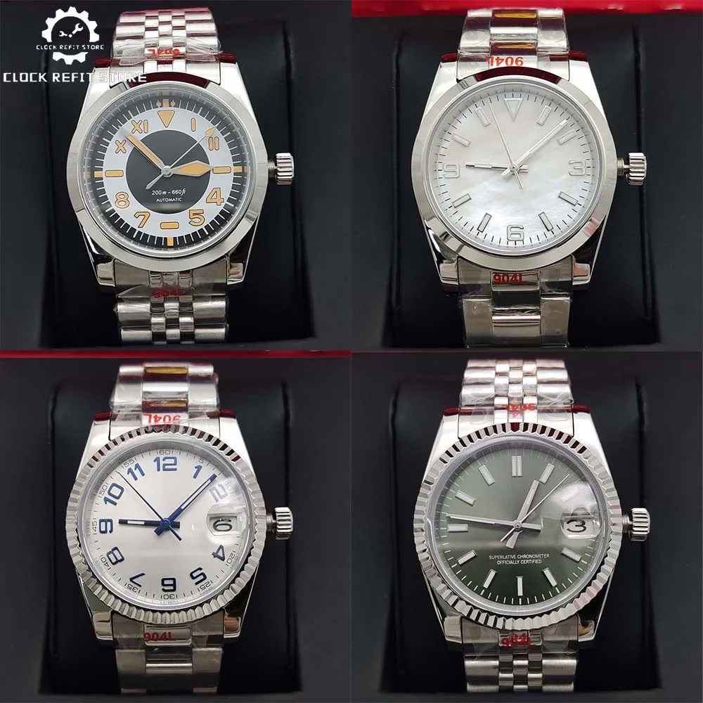 Men's Automatic Mechanical Watch, 36mm and 39mm Stainless Steel Waterproof Sapphire Case, Fashionable Business Watch